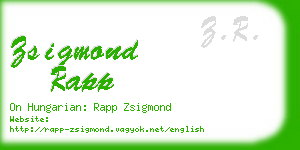 zsigmond rapp business card